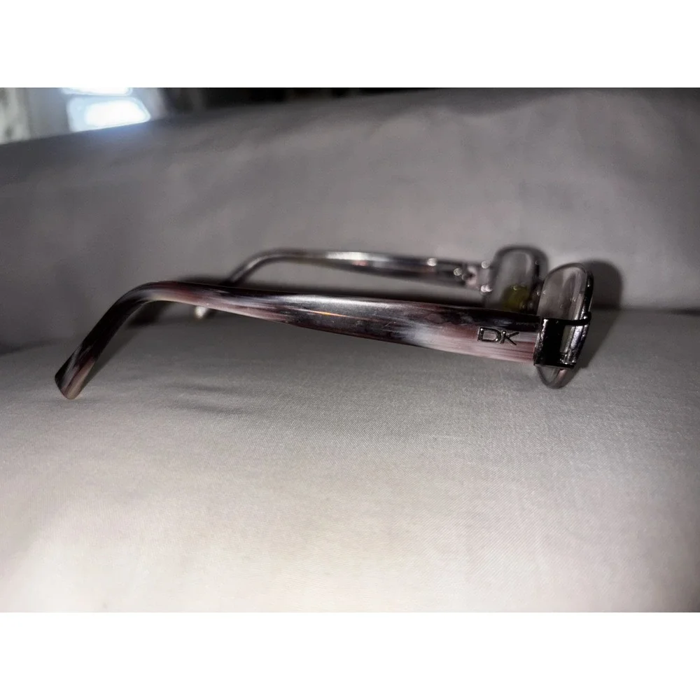 Donna Karen Silver Metal Rectangular Glasses Italy DK 3529 1035 51 16 130 Purple